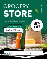 Aqua Modern & Minimal Grocery Store Instagram Portrait template