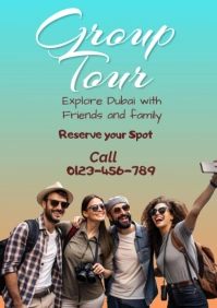 Aqua Modern & Minimal Group Tour A2 template