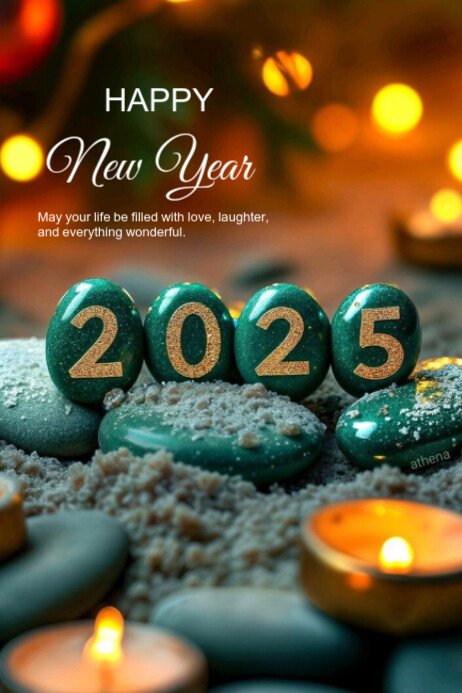Copy of Aqua Modern & Minimal Happy New Year Poster | PosterMyWall