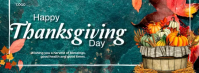 Aqua Modern & Minimal Happy Thanksgiving Day Facebook Cover Photo template