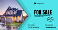 Aqua Modern & Minimal Home Post For Sale Face Facebook Ad template