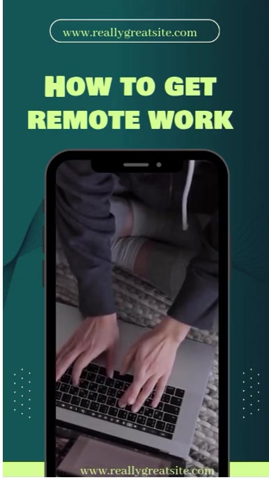Aqua Modern & Minimal How To Get Work From Home Instagram Reel template