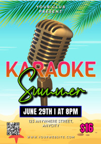 Aqua Modern & Minimal Karaoke Summer A2 template