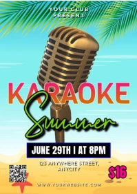 Aqua Modern & Minimal Karaoke Summer A2 template
