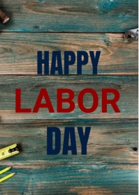 Aqua Modern & Minimal Labor Day A6 template