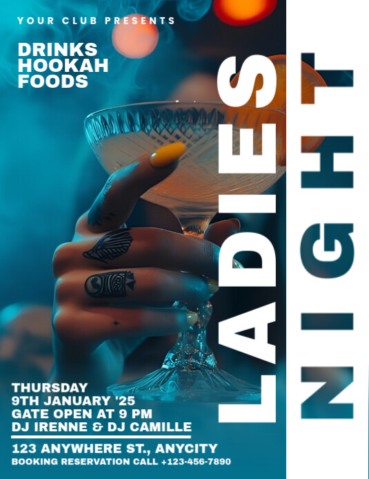 Copy of Aqua Modern & Minimal Ladies Night Party Flyer (us Letter ...