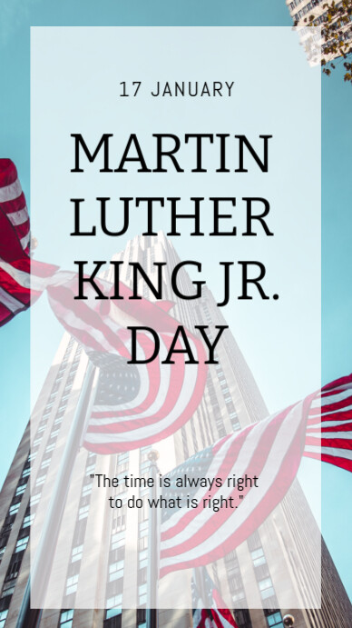 Copy of Aqua Modern & Minimal Martin Luther King Jr Day Instagram Story ...
