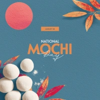 Aqua Modern & Minimal National Mochi Day Instagram Post template