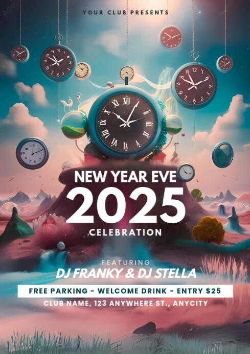 Copy of Aqua Modern & Minimal New Year Celebration Party A4 | PosterMyWall