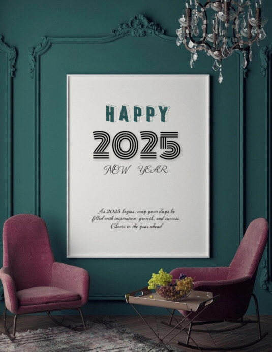 Aqua Modern & Minimal New Year Flyer (us Letter) Template | PosterMyWall