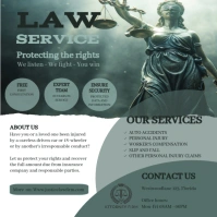 Aqua Modern & Minimal Professional Gray/green law firm flyer Квадрат (1 : 1) template