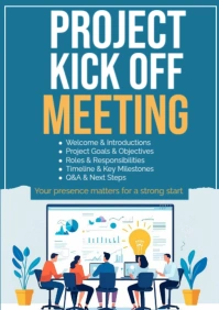 Aqua Modern & Minimal Project Kick Off A2 template