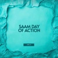 Aqua Modern & Minimal Saam Day Of Action Instagram Post template