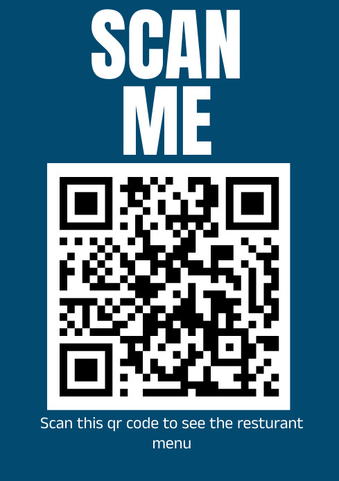 Aqua Modern & Minimal Scan Me  A4 template