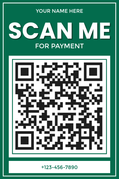 Aqua Modern & Minimal Scan Qr Code And Pay Poster Template | PosterMyWall