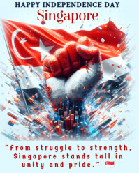 Aqua Modern & Minimal Singapore Independence Day Instagram Portrait template
