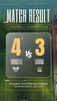 Aqua Modern & Minimal Soccer Match Result Instagram Reel template