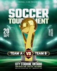 Aqua Modern & Minimal Soccer Tournament Flyer Template  Instagram Portrait