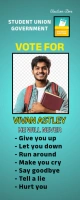 Aqua Modern & Minimal Students Union Election Roll Up Banner 2' × 5' template