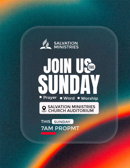 Aqua Modern & Minimal Sunday Service Church Flyer (us Letter) Template ...