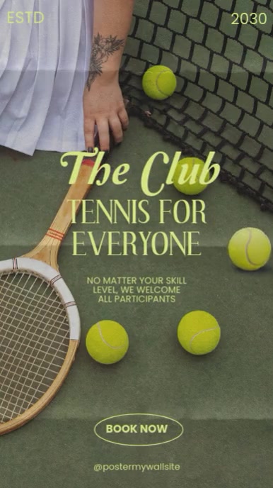 Aqua modern & minimal tennis sports club reel instagram Template ...