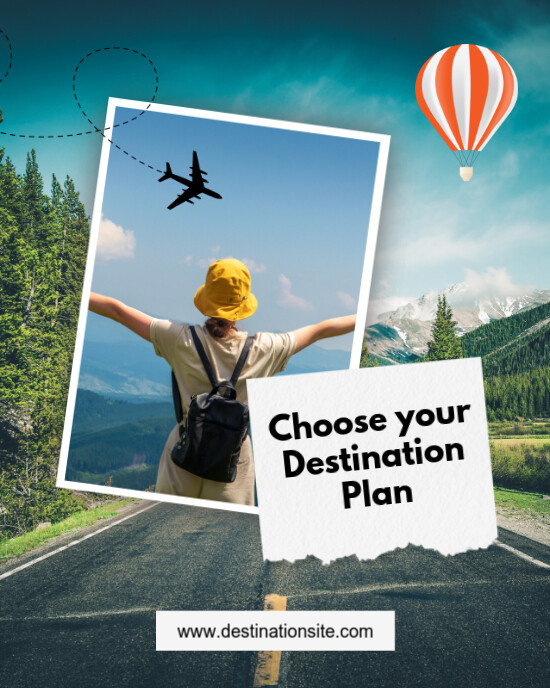 Aqua Modern & Minimal Travel Destination Instagram Portrait template