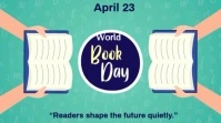 Aqua Modern & Minimal World Book Day Celebration Digital Display (16:9) template