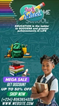 Aqua Modern & Minimal Back To School Template Instagram Story