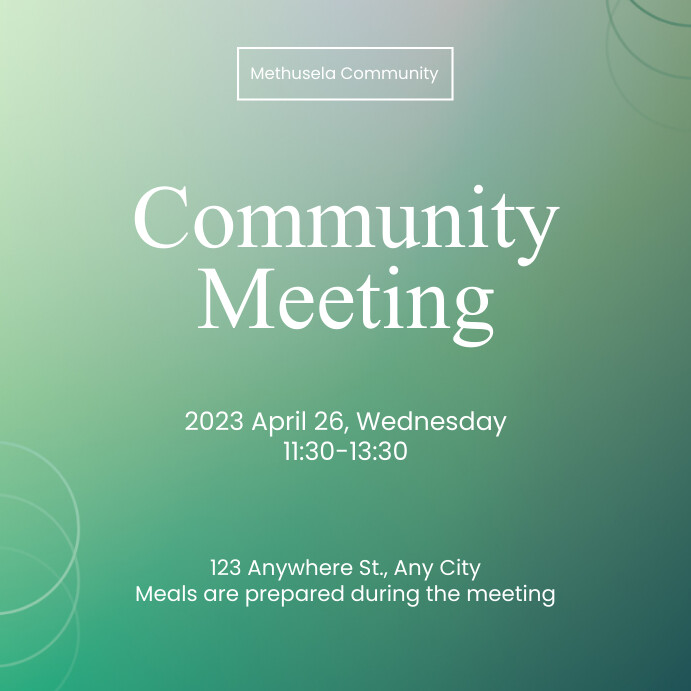 Aqua Modern & Minimal Community Meeting Insta Post Instagram template