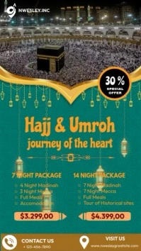 Aqua Modern & Minimal Hajj And Umrah Digital Display (9:16) template