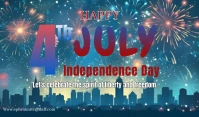 Aqua Modern & Minimal Happy Independence Day Tag template