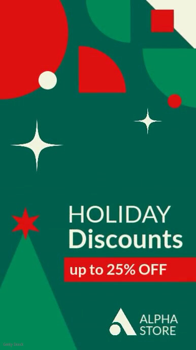 Aqua Modern & Minimal Holiday Christmas Discount  Instagram Story template