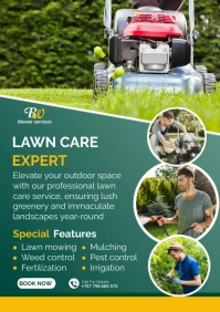 Aqua Modern & Minimal Lawn Care Services A2 template