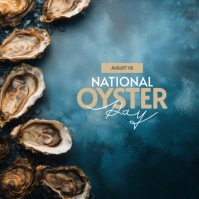Aqua Modern & Minimal National Oyster Day Instagram Post template