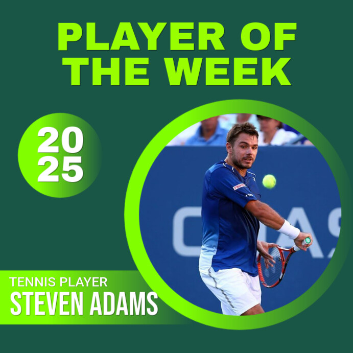 Aqua Modern & Minimal Player Of The Week Instagram Post template