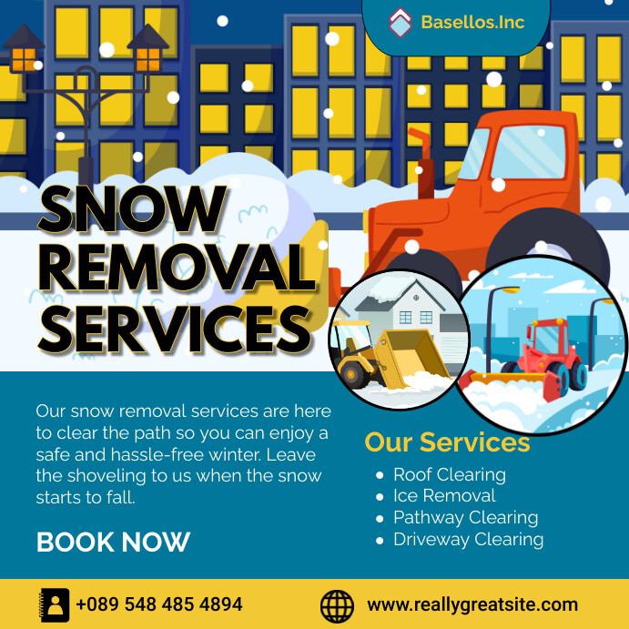 Aqua Modern & Minimal Snow Removal Services S Kwadrat (1:1) template