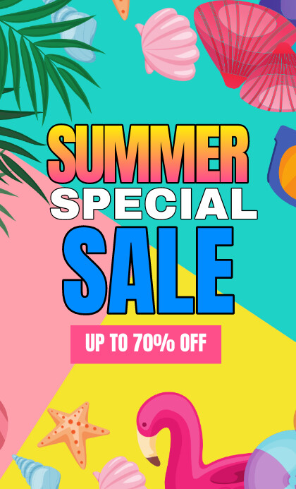Aqua Modern & Minimal Summer Special Sale Leg US Legal template
