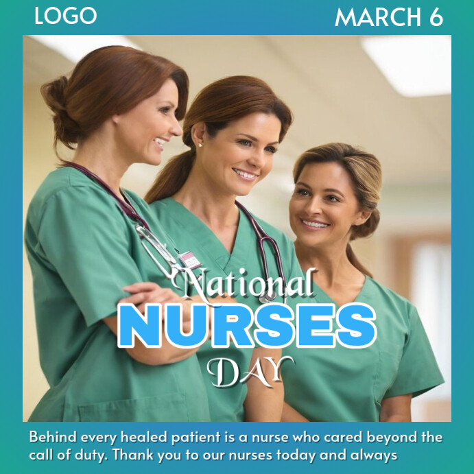 Modèle Aqua National Nurses Day Appreciation Instagram Post | PosterMyWall