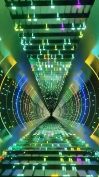 Aqua Neon Cyber Light Tunnel  Instagram Story template