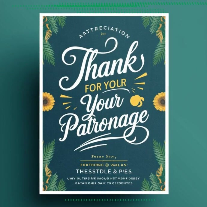 Aqua Neon Thank You For Your Patronage Busine Instagram Post template