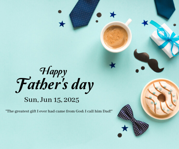 Aqua Pastel Father's Day Wish Cards  Medium Rectangle Средний прямоугольник template