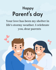 Aqua Pastel International Parents Day Instagram Portrait template