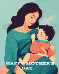 Aqua Pastel Mother's Day  Instagram Portrait template