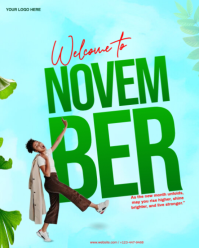 Aqua Pastel November  Instagram Portrait template