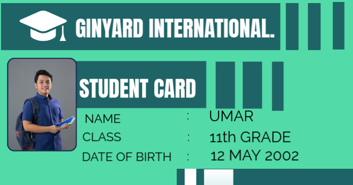 Aqua Pastel Student Card Facebook Shared Image Template | PosterMyWall