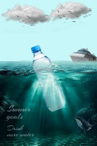 Aqua Pastel Summer Water  Pinterest Graphic template