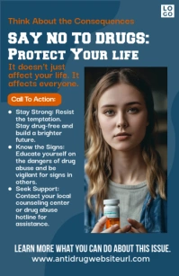 Aqua Professional Anti Drug Abuse Tabloid template
