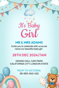 Aqua Professional Baby Girl Shower Pinterest Graphic Pinterest-grafik template
