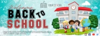 Aqua Professional Back To School Facebook Cover Photo template