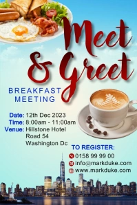 Aqua Professional Blue Black And Maroon Meet Poster template